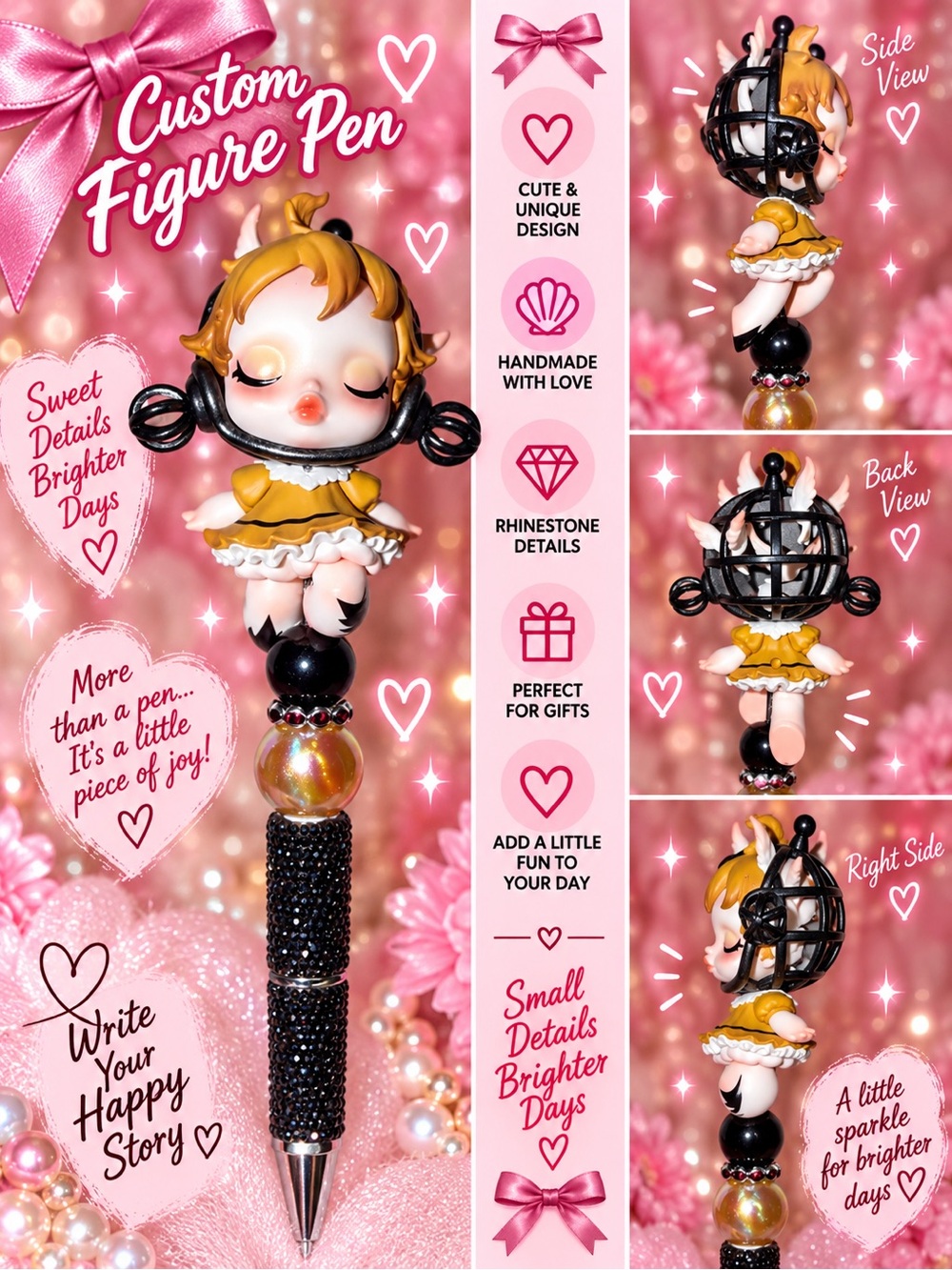 Skull panda custom pen authentic figure with card